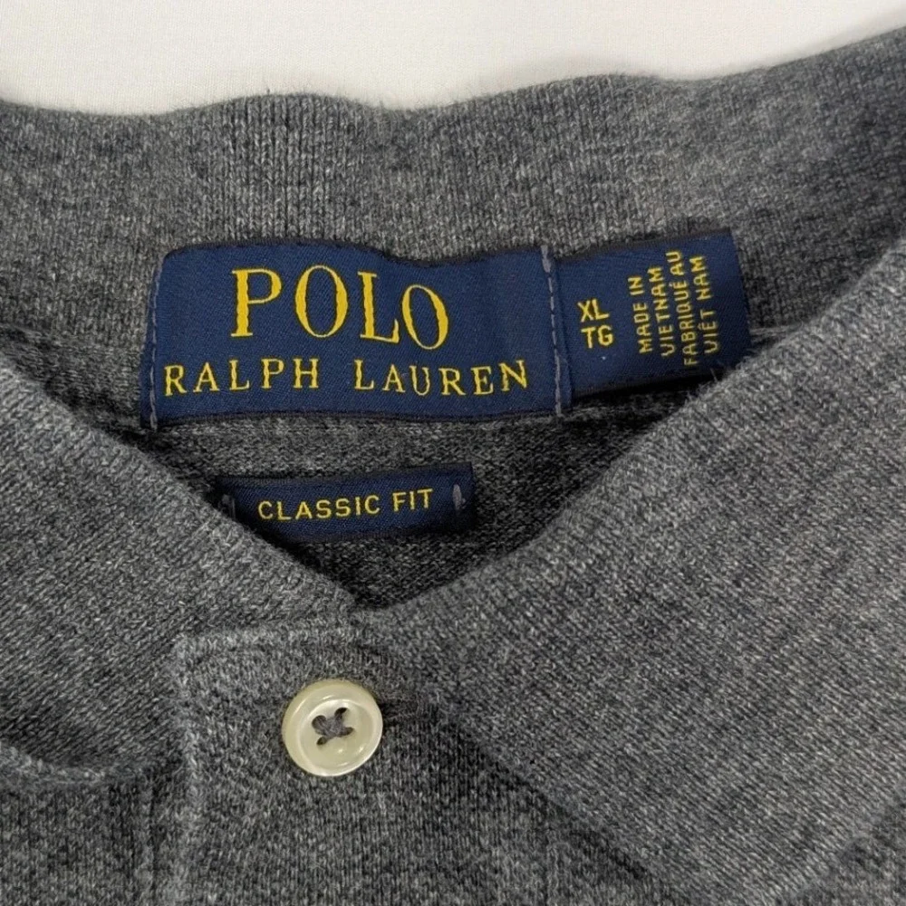 Polo Ralph‎ Lauren Men's XL Classic Fit Polo Shirt Dark Gray Short Sleeve